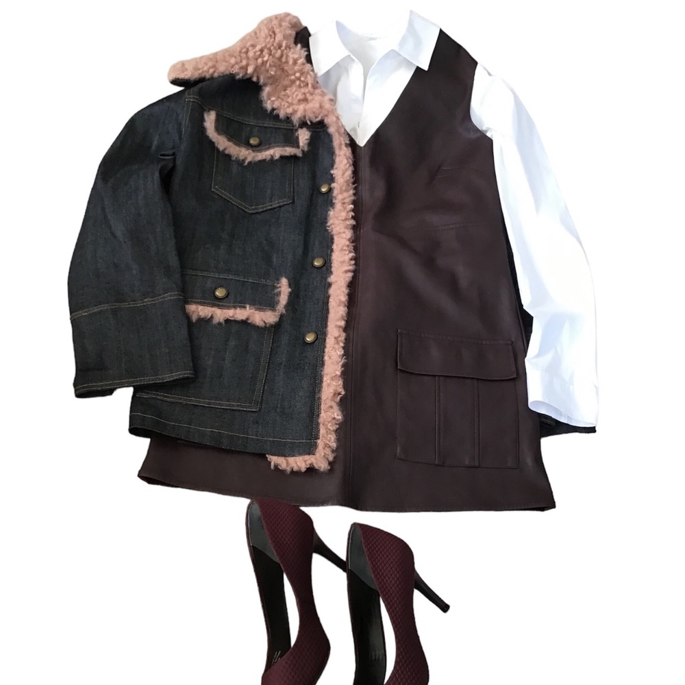Shearling Denim jacket, BNWT, AVEC LES FILLES jacket, Size M, - Picture 9 of 9